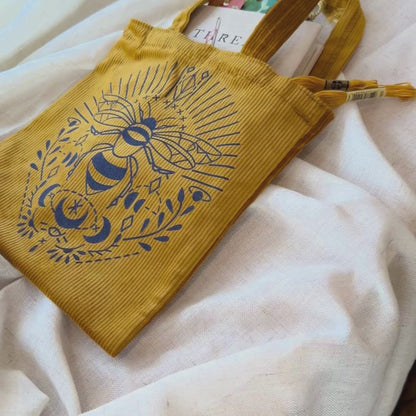 Lunar Moth Corduroy Tote Bag