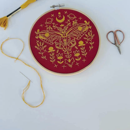 Golden Moth Embroidery Kit