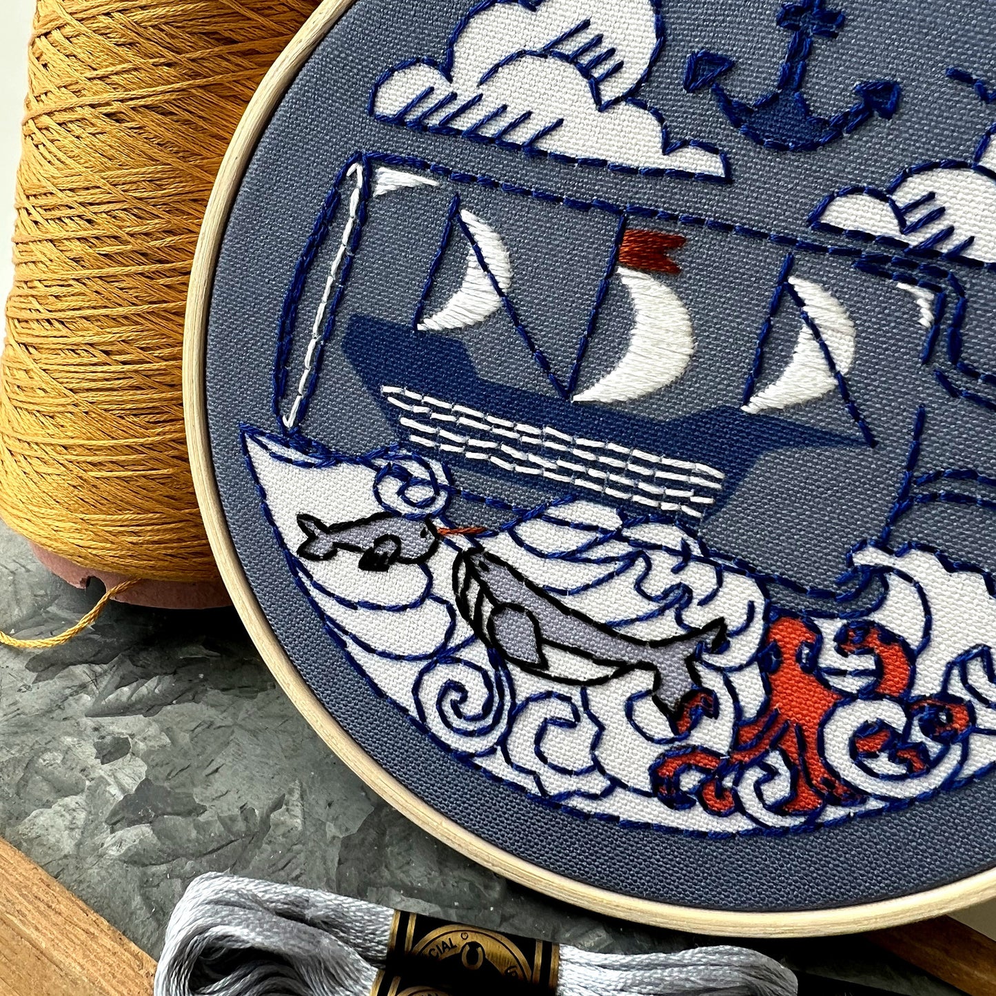 Ship Embroidery Kit