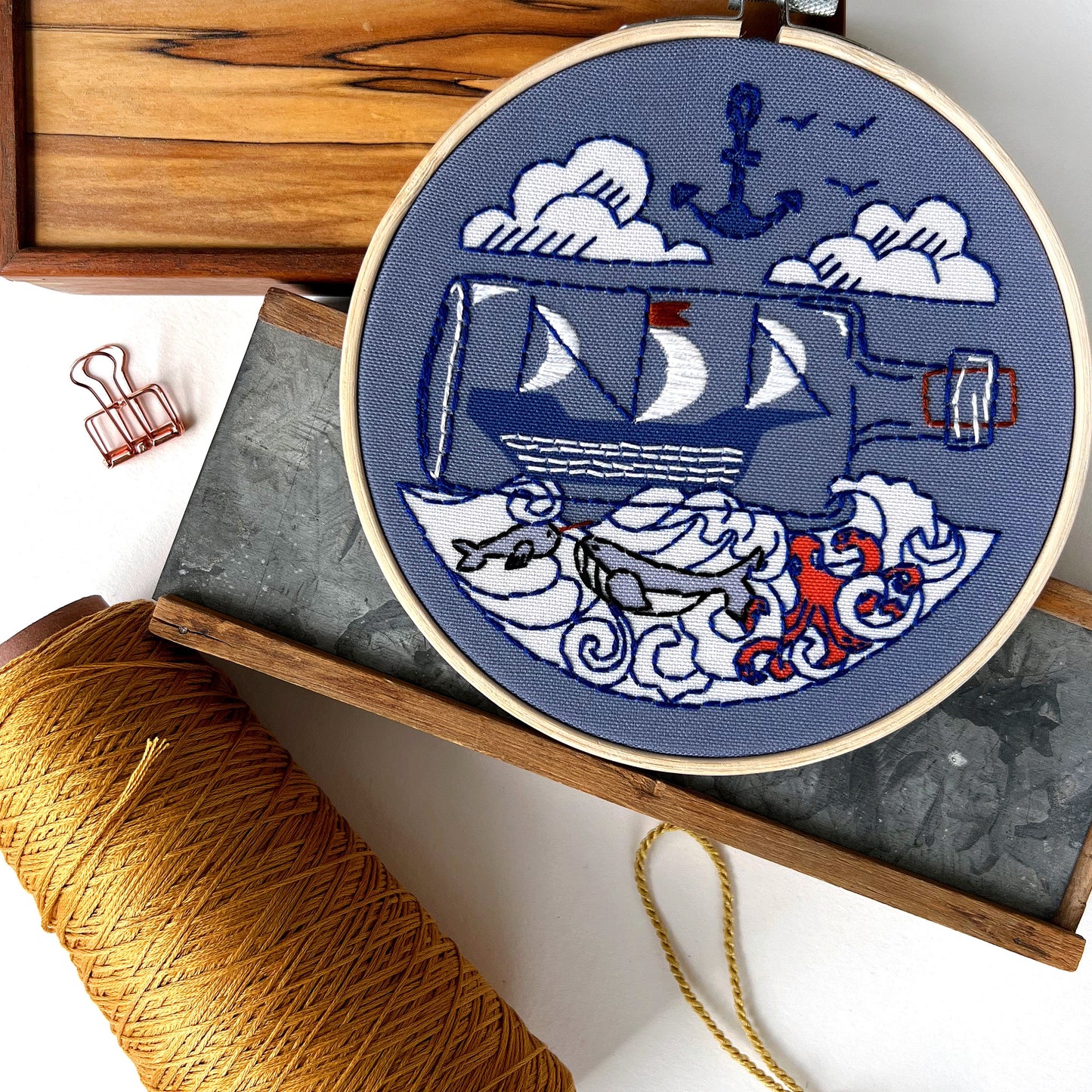 Ship Embroidery Kit