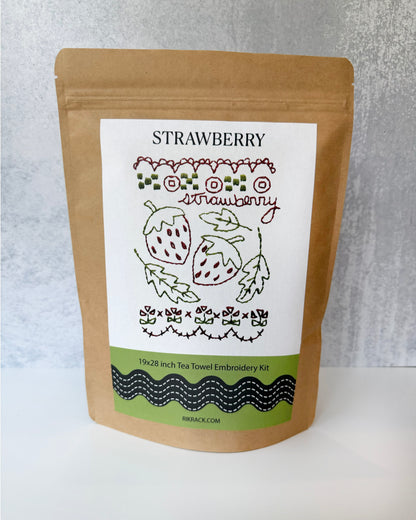 Strawberry Tea Towel Embroidery Kit