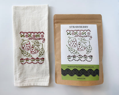 Strawberry Tea Towel Embroidery Kit