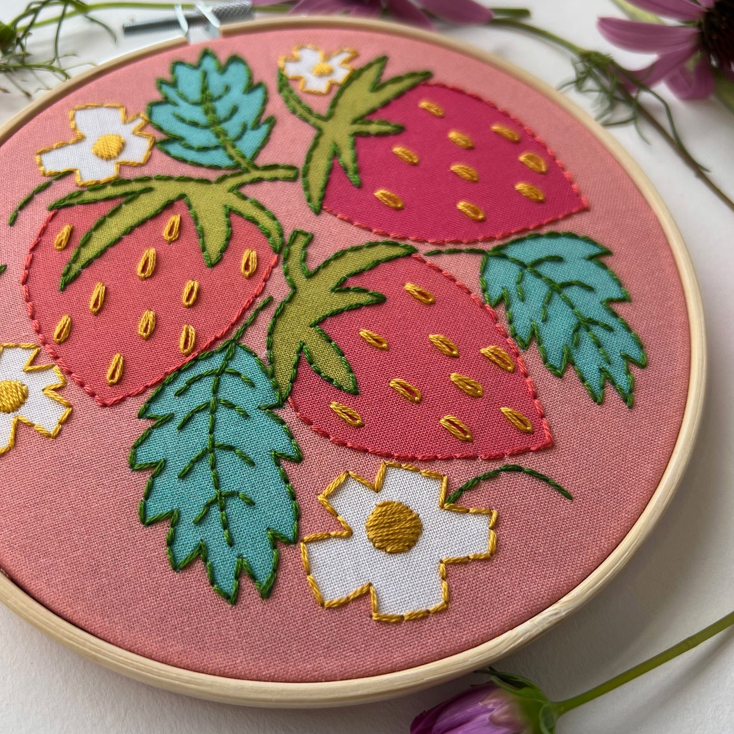 Strawberries Embroidery Kit