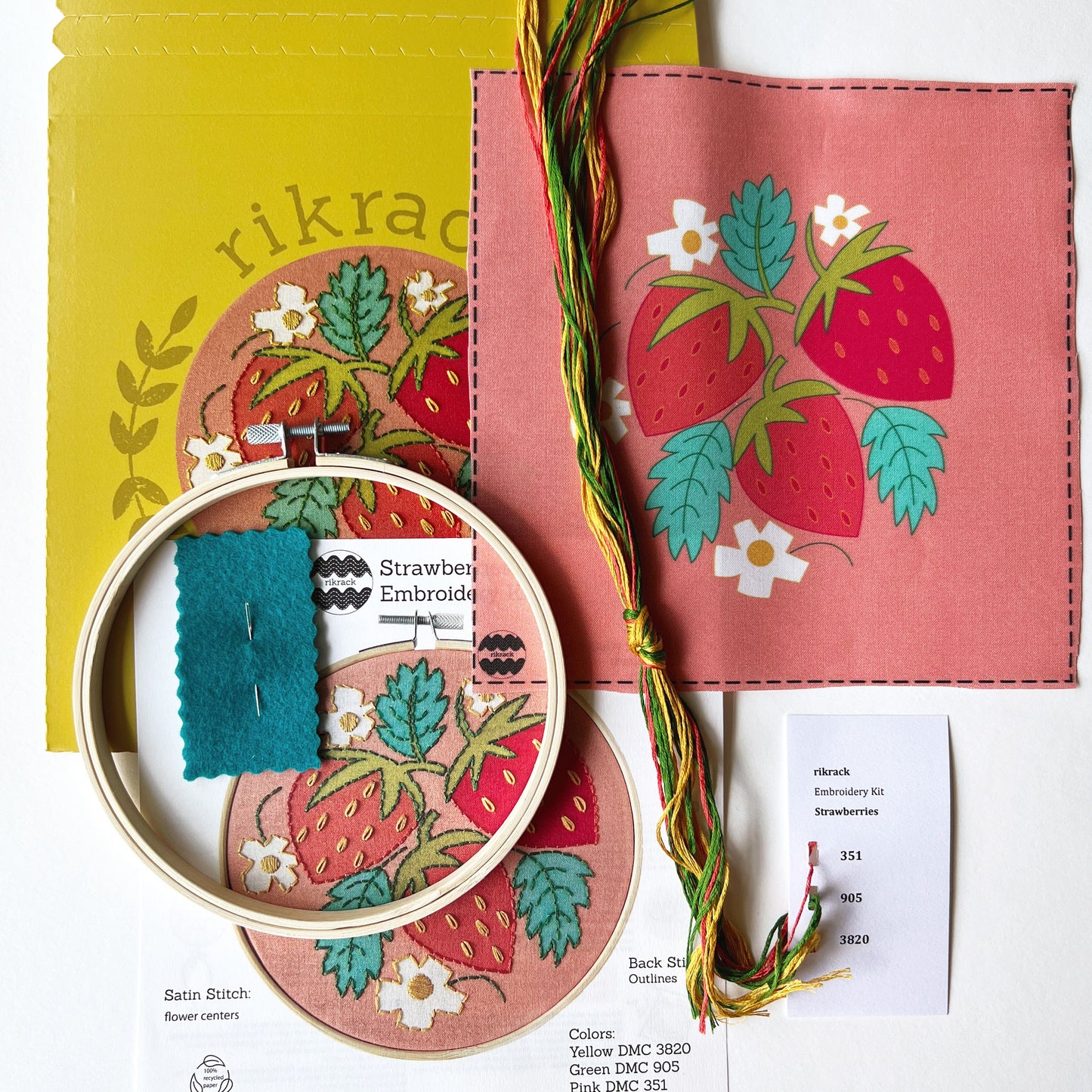 Strawberries Embroidery Kit