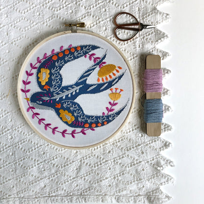 Swallow Embroidery Kit