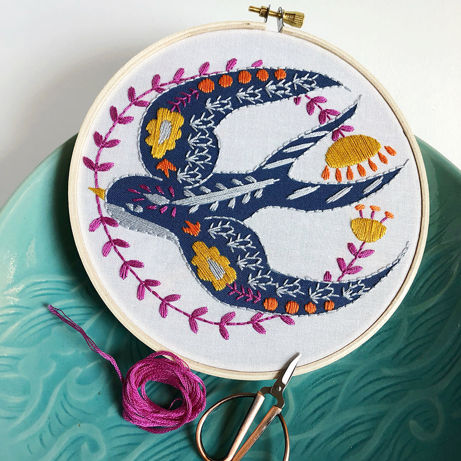 Swallow Embroidery Kit