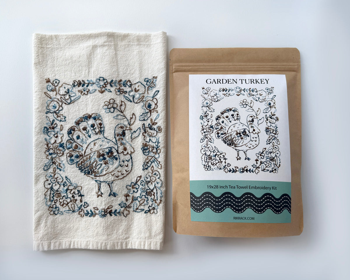 Garden Turkey Tea Towel Embroidery Kit