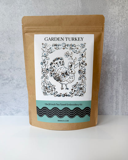Garden Turkey Tea Towel Embroidery Kit